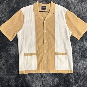 Abercrombie & Fitch Tan Knit Button Shirt